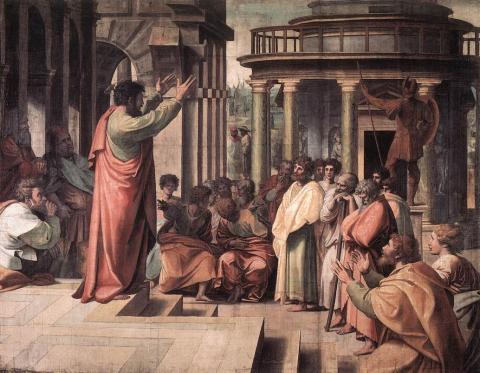 Raffaello Santi: St Paul Preaching in Athens 1515