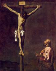 Zubarán: Saint Luke as a Painter before Christ on the Cross