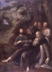  Maarten de Vos: Dood van St. Paulus de Heremiet, toegeschreven , 1532-1613. The Bowes Museum.