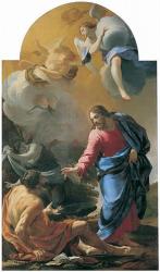 Christus verschijnt aan Sint Antonius Abt; Christus geneest een bezetene. ±1640. Simon Vouet (1590-1649).