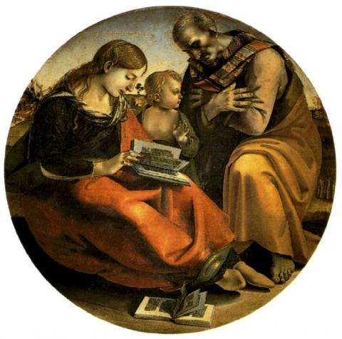 Luca Signorelli: A szent család (Galleria degli Uffizi, Firenze) 