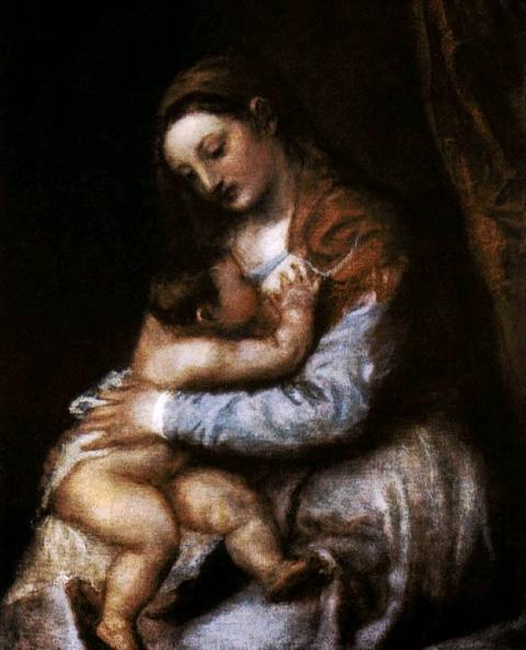 Tiziano Vecellio: Szűzanya a Gyermekkel (The National Gallery London) 