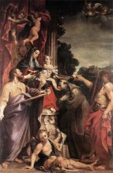 Annibale Carracci: Madonna Enthroned with St Matthew (1588) Gemäldegalerie, Dresden