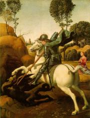 Raffaello Santi: St. George Fighting the Dragon 1504-06