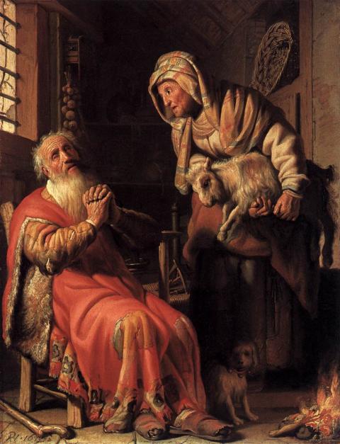 Rembrandt: Tobit Accusing Anna of Stealing the Kid