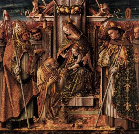 Carlo Crivelli: Virgin and Child Enthroned with Saints - A Szűz és a gyermek a Trónon szentekkel